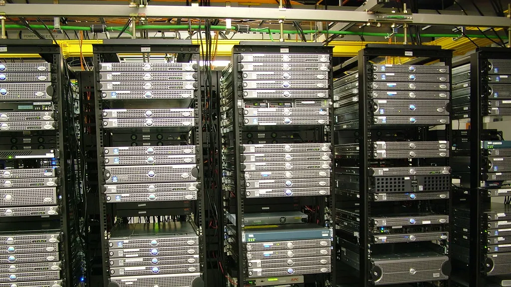Racks of servers in a data centre